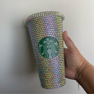 Starbucks cup 24 / Tumbler oz bling AB RHINESTONE NWT